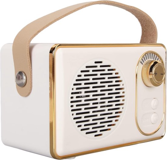 Retro-bluetooth-lautsprecher – Retro-lautsprecher – Bluetooth 5.0 – Extra Bass – Weiß