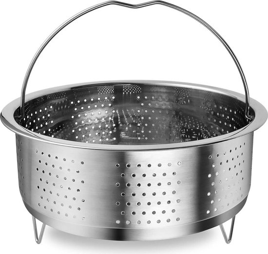 Dieser Dampfkorb Aus Edelstahl Mit Griffen Eignet Sich Zum Dämpfen Von Gemüse, Eiern Und Nudeln.