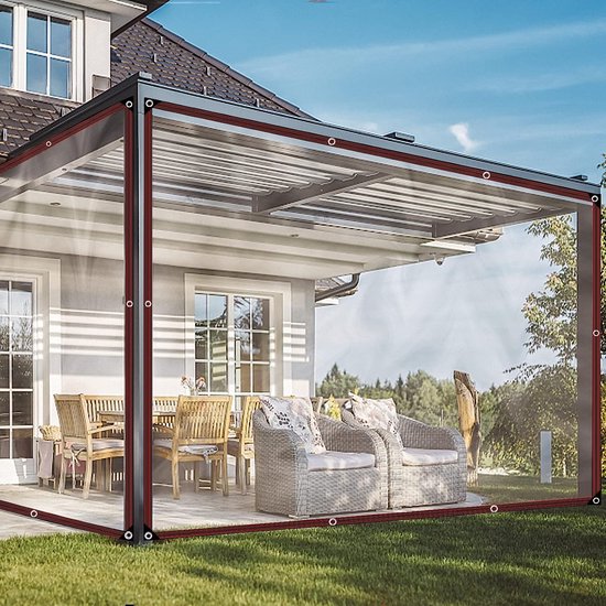Wasserdichte, Transparente Plane Mit Lochringen 2 X 6 M Große Stücke Für Outdoor Aktivitäten