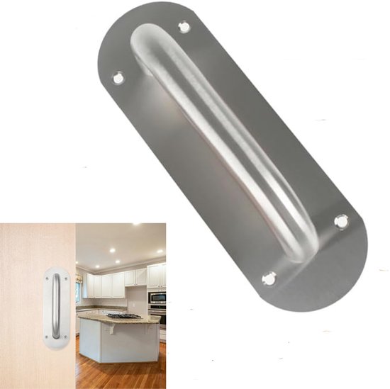 Stück Türgriff Aus Edelstahl Robuster Schiebetürgriff Schiebetürgriff Feuerfester Türgriff Für Den Gewerblichen Bereich Ovaler Griff 65 Mm × 200