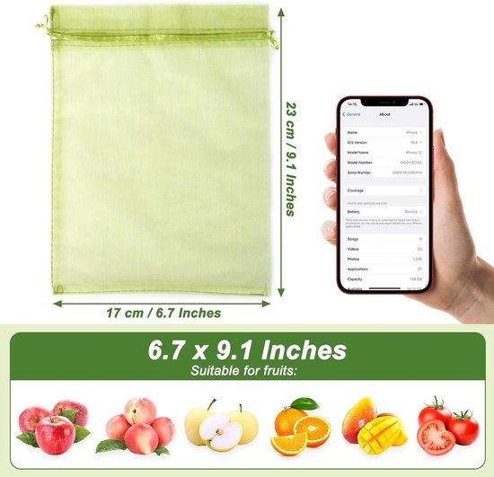 Obsthüllen 100 Stück Schutzbeutel Für Obst Und Gemüse Obsthüllen Mit Kordelzug Ernteschutz Obsthüllen Traubenschutzbeutel Schutz Vor Insekten, Vö