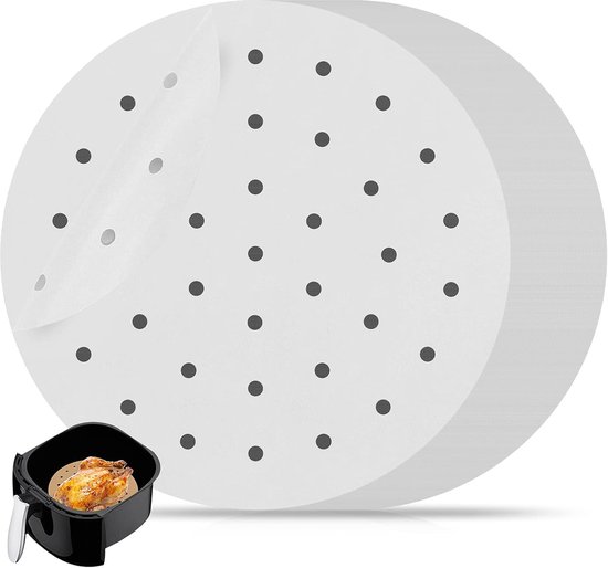 Backpapierbögen Für Heißluftfritteusen 100 Stück Perforierte Heißluftfritteusen Einlagen Dampfgar Backpapier Antihaft Backpapier Zum Backen Kekse