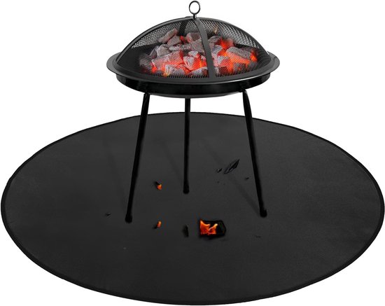 Untergrillmatte – Grillmatte – Grillbodenmatte – 35 Zoll Rund – Grilldeckschutz – Hitzebeständig – Für Terrasse Und Balkon
