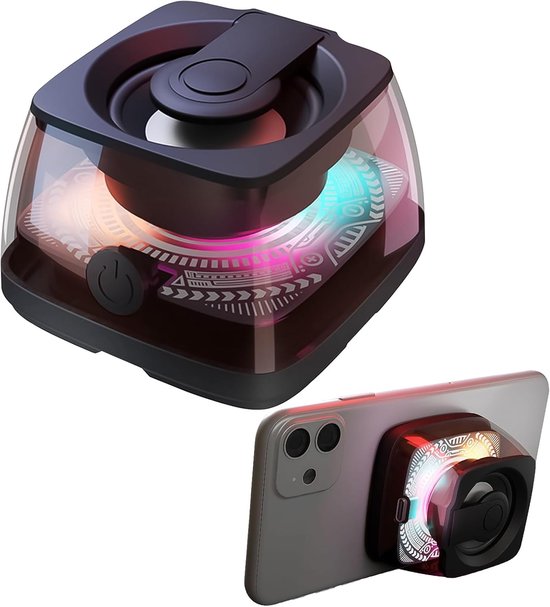 Magnetischer Tragbarer Bluetooth Lautsprecher 3d Raumklang, Rgb Beleuchtung, Integrierte Handyhalterung, Tws Kopplung, Für Iphone Und Android