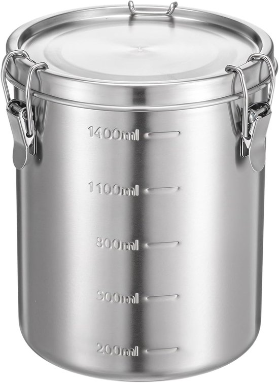 Edelstahlbecher Für Gemahlenen Kaffee 100 Luftdichter Metall-vorratsbehälter Mit Dicht Schließendem Deckel Hält Kaffeebohnen Zucker Und Tee 1 6 1,6