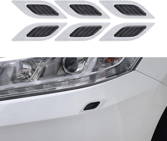 Reflektierende Aufkleber Für Die Stoßstange – 6 Streifen Für Die Autostoßstange – Stoßstangenschutz In Schwarz/grau – 10,5 X 3,4 Cm