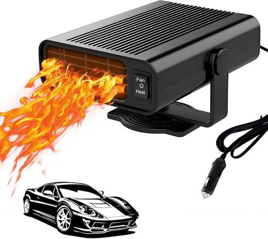 Elektrische Heizung – Autoheizung – Entfroster 120 W – 12 V – Drehbar – Windschutzscheibenheizung & -enteiser – Abs-gehäuse – Kompakte Autoheizung
