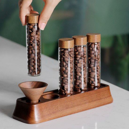 Magnetische Dosierflaschen Für Kaffeebohnen Glasreagenzgläser Präsentationsständer Lose Röhrchen Aufbewahrung Und Konservierung Kaffeezubehör Luf