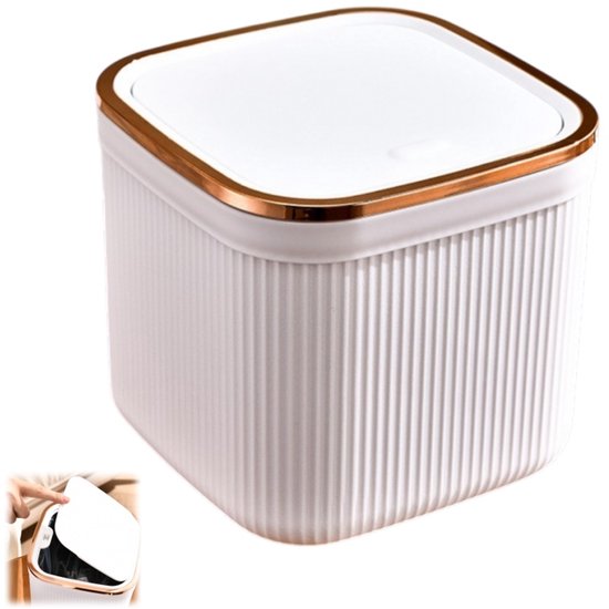 Mini Abfalleimer Schreibtisch Abfalleimer Mit Druckknopf Abfalleimer Für Die Arbeitsplatte Für Arbeitszimmer, Schlafzimmer, Wohnzimmer, Badezimme
