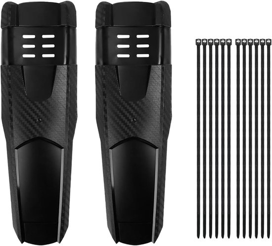 Set Mit 2 Universellen Mountainbike-schutzblechen In Carbonfaser-optik Flexibles Pp-material Inklusive Montagekabel Geeignet Für Vorder Und