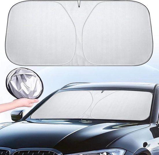 Sonnenschutz Fürs Auto – Windschutzscheibenabdeckung – Sonnenschutz – 99 % Uv-schutz – 145 X 80 Cm – Silbergrau
