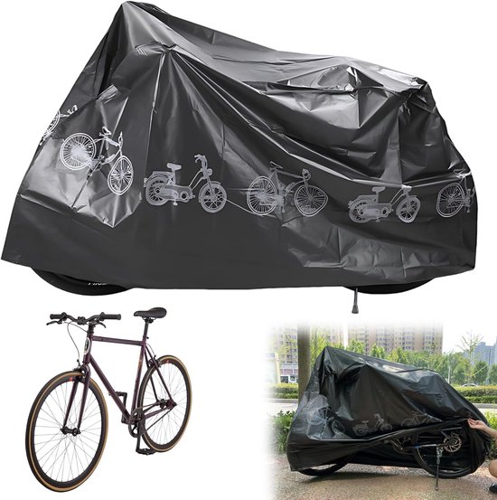 Wasserdichte Fahrradabdeckung 200 X 110 Cm Grau, Verstärkte Ausführung, Fahrradgaragen Schutzabdeckung