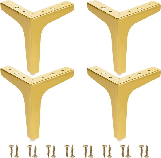 Allecto – 15 Cm Hohe Goldene Möbelbeine – Modernes Dreiecksdesign – 15