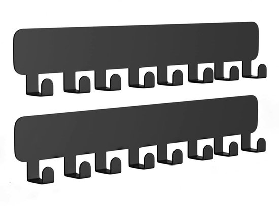 2 Wandhaken Mit 8 Haken – Handtuchhalter Für Bad/küche, Kein Bohren Erforderlich, Bilderhaken (32x6,7x2cm)