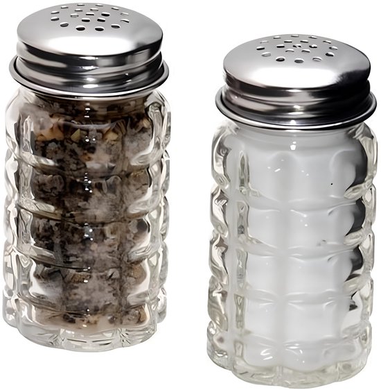 2 Retro Salz Und Pfefferstreuer Mit Edelstahldeckeln