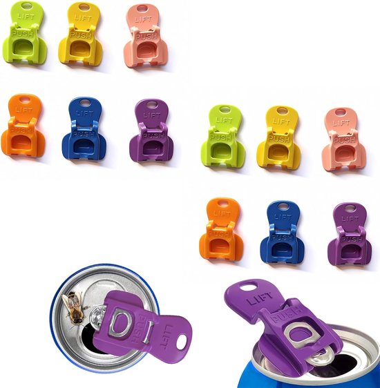 12er Pack Dosenverschluss Dosenöffner In Einem Insekten Und Auslaufsicher 6 Farben Wiederverwendbar Umweltfreundlich Für Coca Cola , Bier , Softd