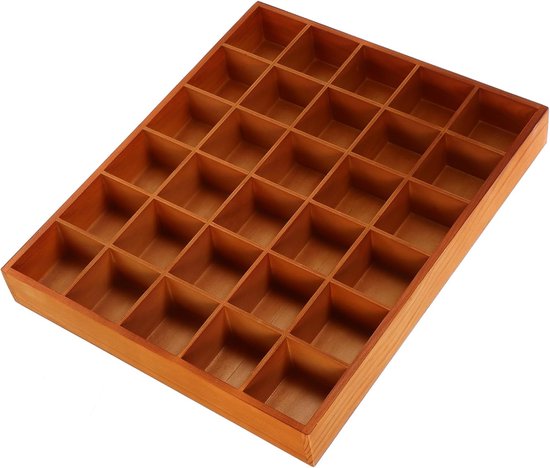 Sortierschale Aus Holz Mit 30 Fächern, Socken-tischorganizer, Kosmetik- Und Schmuck-schreibtischbox