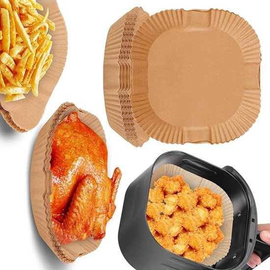 Backpapier Für Airfryer Quadratisch 100 Stück Bpa Frei Für Airfryer Xl (8 L) Einwegschalen