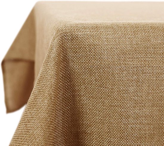Tischdecke 100 X 150 Cm Tischdecke In Leinenoptik Knitterfreie Tischdecke Aus Leinen Wasserabweisend Für Esszimmer, Garten, Partys, Hochzeiten Od