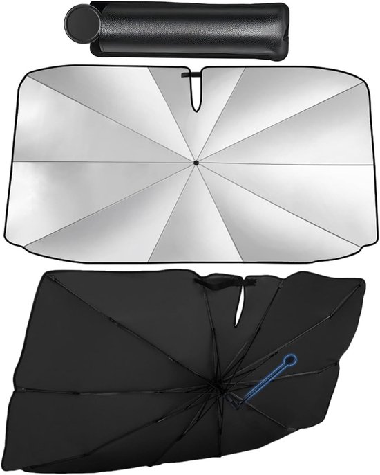 Sonnenschutzblende Fürs Auto, 125 X 65 Cm, Windschutzscheibe, Inklusive Aufbewahrungstasche, Für Schrägheck Und Coupé