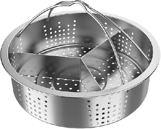 Multifunktionaler Dampfeinsatz 21 Cm Edelstahl, Korb Mit Griff, Dim Sum Dampfgarer Für Gemüse Und Meeresfrüchte, 3 Stöckiges Design, Bodenplatte