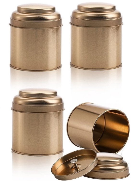 Gewürzdose/teedose Dose Mit Deckel, Ø 75 Mm X H 90 Mm 4er Set Aufbewahrungsdose Zur Aufbewahrung Von Kaffee, Tee Und Gewürzen Kupferfarbe