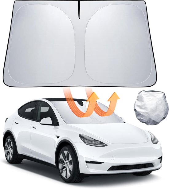 Passender Sonnenschutz Für Die Windschutzscheibe Des Tesla Model 3 Y Faltbarer Schutz Mit Aufbewahrungstasche Blockiert Uv-strahlen Sonnenschutz 2018
