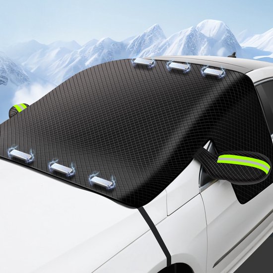 Auto Windschutzscheibenabdeckung Für Den Winter Faltbares Design Ausgestattet Mit 6 Kleinen Magneten Und Gurten Schützt Die Windschutzscheibe Eff
