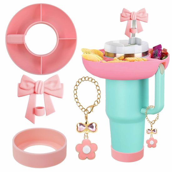 Für Stanley 40oz Becher, Snackteller, Obst Und Nussschalen, Schleifen, Strohhalmdeckel, Becherhalter Und Blumenförmige Becheraufhänger.