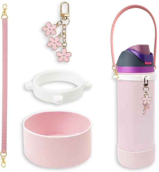 Für Zubehör Für Stanley Becher, Tragegurte, Blütenförmige Becherketten, Pompon Anhänger, Becherketten, Silikon Becherüberzüge Und Becherornamente