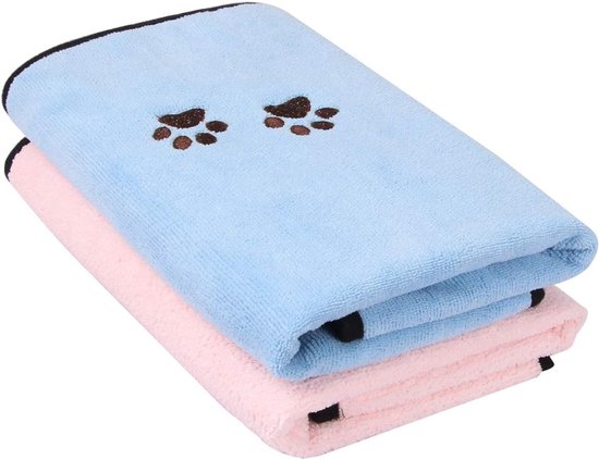 Hundebadetuch 2er Set Super Saugfähiges Mikrofaser Hundehandtuch 90 X 50 Cm Schnelltrocknendes Haustierhandtuch Für Hunde Und Katzen Weiches Hund