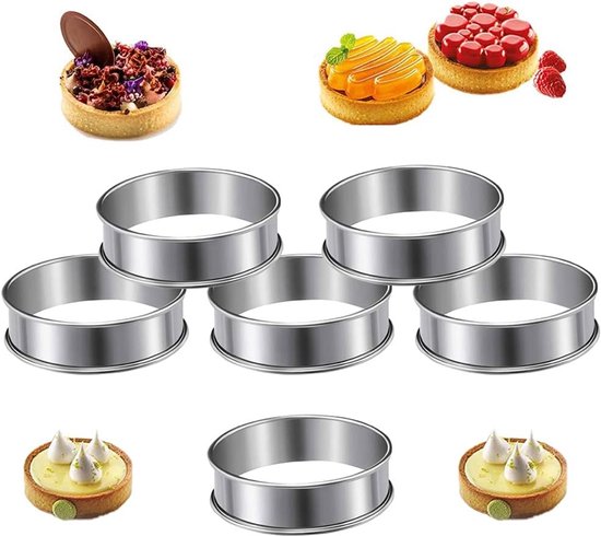 Tortenringe Antihaft Mousse Ringform Runde Backformen Aus Edelstahl Mit Doppelt Gebogenem Rand Für Kuchen, Gebäck, Kekse Und Sandwiches (8,5 X 2,