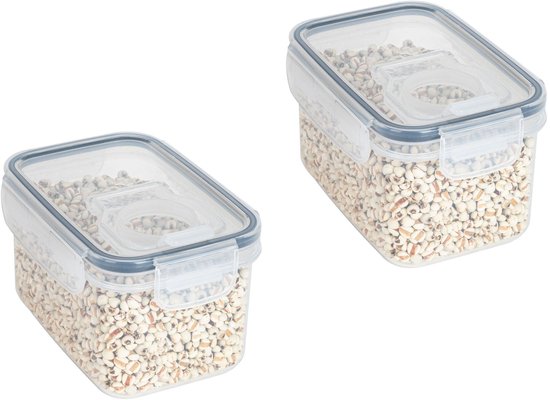2 Teiliger Transparenter Reiseimer Offener Aufbewahrungsbehälter Geschlossenes Glas Küchenbehälter Kunststoff 15 X 10,5 X 9,5 Cm Zur Aufbewahrung