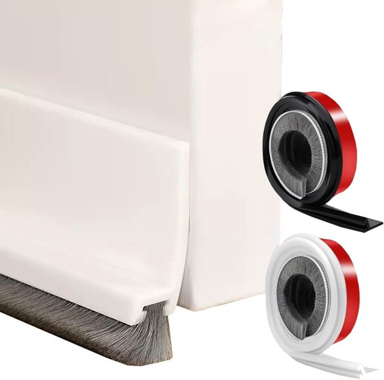 Set Mit 2 Türschwellern Für Sicherheitstüren, 30 Mm, Selbstklebend Mit Bürste, Schutz Vor Insekten, Staub Und Kälte