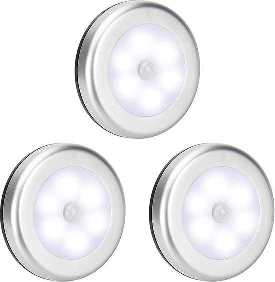 3er Pack Led Nachtlichter Mit Bewegungssensor Babyzimmer Nachtlicht Batteriebetrieben Kabelloser Sensor Für Kinder Und Babys Warmes Silberlicht