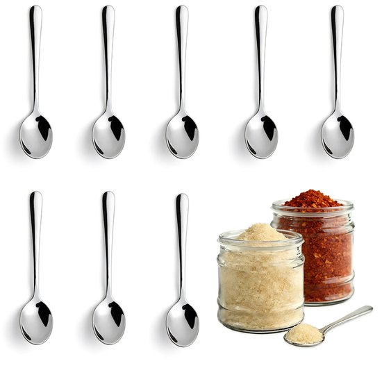 8 Teiliges Mini Löffel Set Für Gewürzgläser Haushalts Gewürzlöffel Edelstahl 7,5 Cm Kinderlöffel Runder Kopf Niedliche Kleine Löffel Für Salz Und