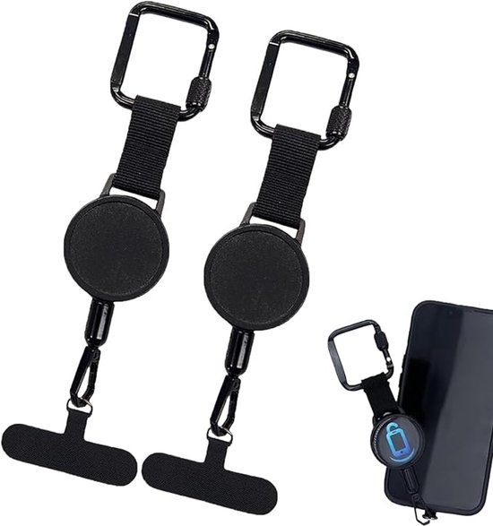 2 Stück Einziehbare Diebstahlsicherung Für Handys Handy-umhängeband Mit Karabinerhaken Und Fallschutz Ideal Für Outdoor-aktivitäten Wie Wandern