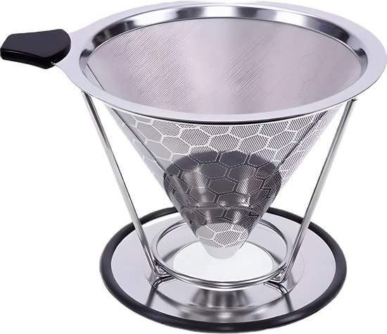 2 In 1 Wiederverwendbarer Edelstahl Kaffeefilter Neues Modell Umweltfreundlicher Kaffeefilterhalter 1x4 Dauerhafter Kaffeefilter Kaffeefilterhalt