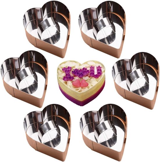 6-teiliges Set Aus Edelstahl Dessertringe Kuchenringe Mit Griff Formen Zum Backen Und Zubereiten Von Kuchen Mousses Und Desserts 8 X 3 8 Cm 3,8 Cm