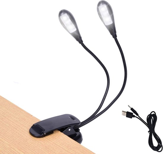 Notenständerlampe Led Buchlampe Zum Anklemmen Leselampe Fürs Bett, 4 Helligkeitsstufen, Für Musiker, Pianisten, Notenblätter Und Reisen