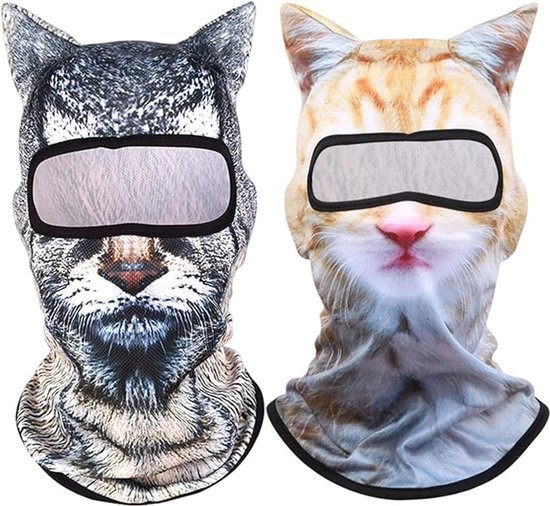 Zweiteilige Katzen-skimaske Mit Uv-schutz Winddicht Cuet 3d Schwarze Katzenmaske Mit Ohren Für Bars Musikfestivals Partys Skifahren Und