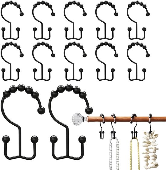 Duschvorhanghaken Metallringe Leichtgängiges Aufhängen Kugelgelagert 12 Stück Metall