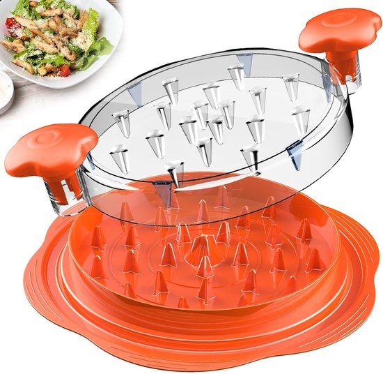 Großer Hähnchenfilet Zerkleinerer Mit Bürste Und Gabel Sichtbarer Fleischzerkleinerer, Anti Rutsch Streifen, Ergonomischer Griff, Bpa Frei, Für