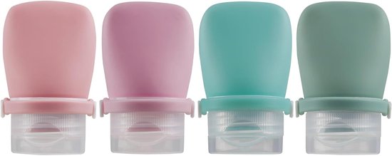 30 Ml Silikon Reiseflaschen Für Toilettenartikel (4 Stück), Mit Wiederverschließbaren Kappen, Nachfüllbar Für Shampoo Und Duschgel In Reisegröße,