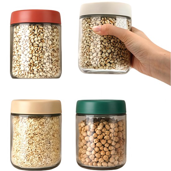 Joghurtbecher Für Overnight Oats Joghurtbecher Vorratsgläser Joghurtbecher Zum Mitnehmen 500 Ml 4er Set Mit Deckel Salate Frühstücksflocken Snack