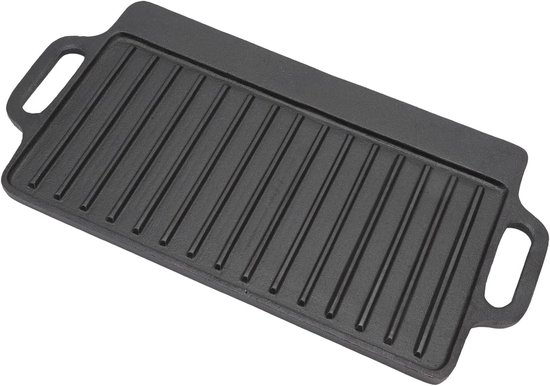 Verdickte, Doppelseitige Teppanyaki-platte Aus Gusseisen (45 X 22 Cm) Zum Grillen, Barbecue Und Für Vielseitiges Kochen