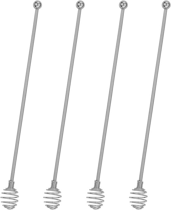 Kaffeerührstäbchen Edelstahlrührstäbchen 4 Stück Wiederverwendbare Rührstäbchen Honigförmig