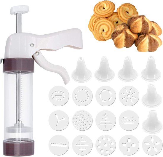 Kekspresse-set, Set Zum Backen Und Dekorieren Von Keksen Für Selbstgemachte Kuchen Mit 13 Scheiben Und 6 Düsen.
