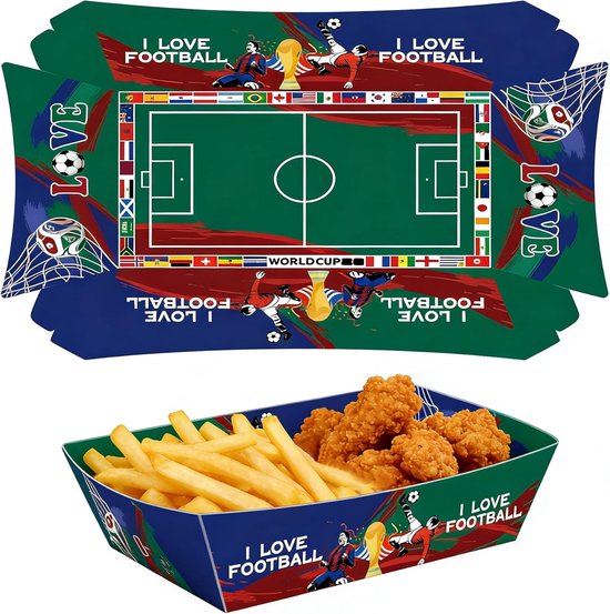 Weltmeisterschaft Packung Mit 60 Papierserviertabletts Groß Ideal Für Partys Geburtstage Und Andere Anlässe Perfekt Für Tacos Pommes Hotdogs Und
