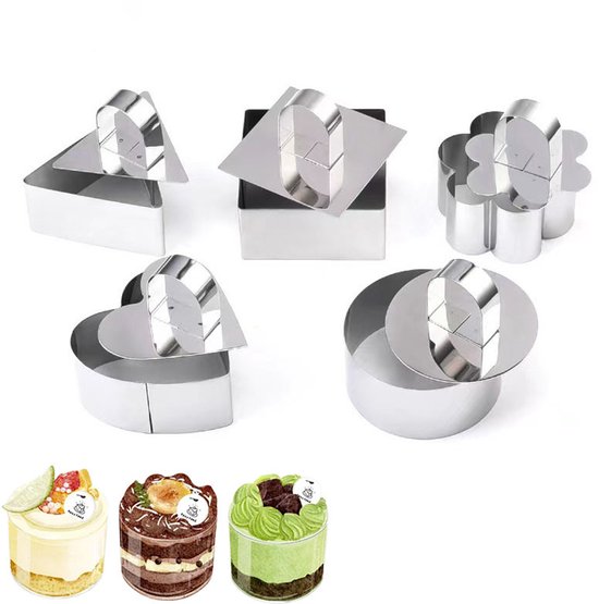 5er Packung Kuchenringe Aus Edelstahl Backringe Aus Edelstahl Runde Dessertringe Backformen Edelstahl Dessertformen Backformen Für Diy Backprojek